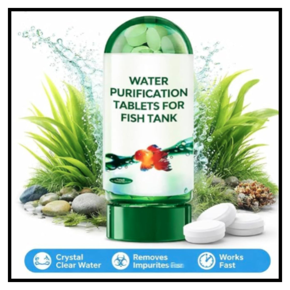 Aqua water cleaning tablets pack of 2 for fish tank water purification