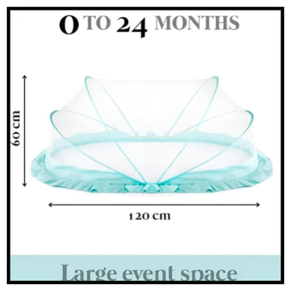 Baby mosquito net for bed 0 to 24 months 120cm x 60cm breathable mesh zipper-free