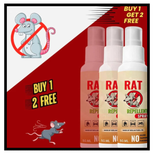 Car rat repellent spray anti rat treatment spray bottle with rat illustration