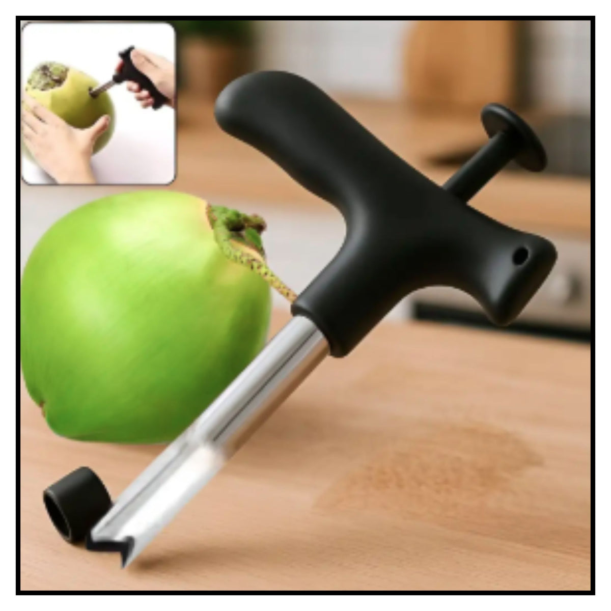 Stainless steel coconut opener tool drill cutter for opening coconuts