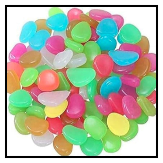 Glow in the dark rocks 100 pcs luminous pebbles for garden aquarium decoration