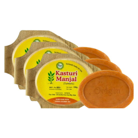 kasturi manjal 150gm pala coconut oil handmade natural pure soap pack of 3 herbal skincare