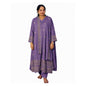 Woman modeling purple cotton printed kurta set with matching dupatta - Mayuri Purple Churidar - S.NO 406118