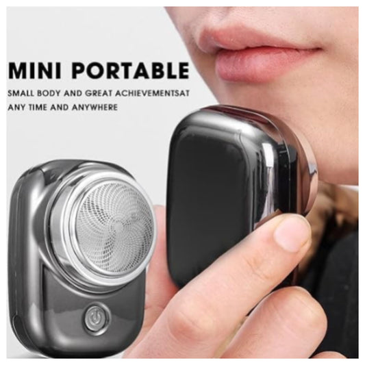 Mini Portable Electric Shaver Black - Pocket Size Rechargeable Trimmer for Beard Moustache Face