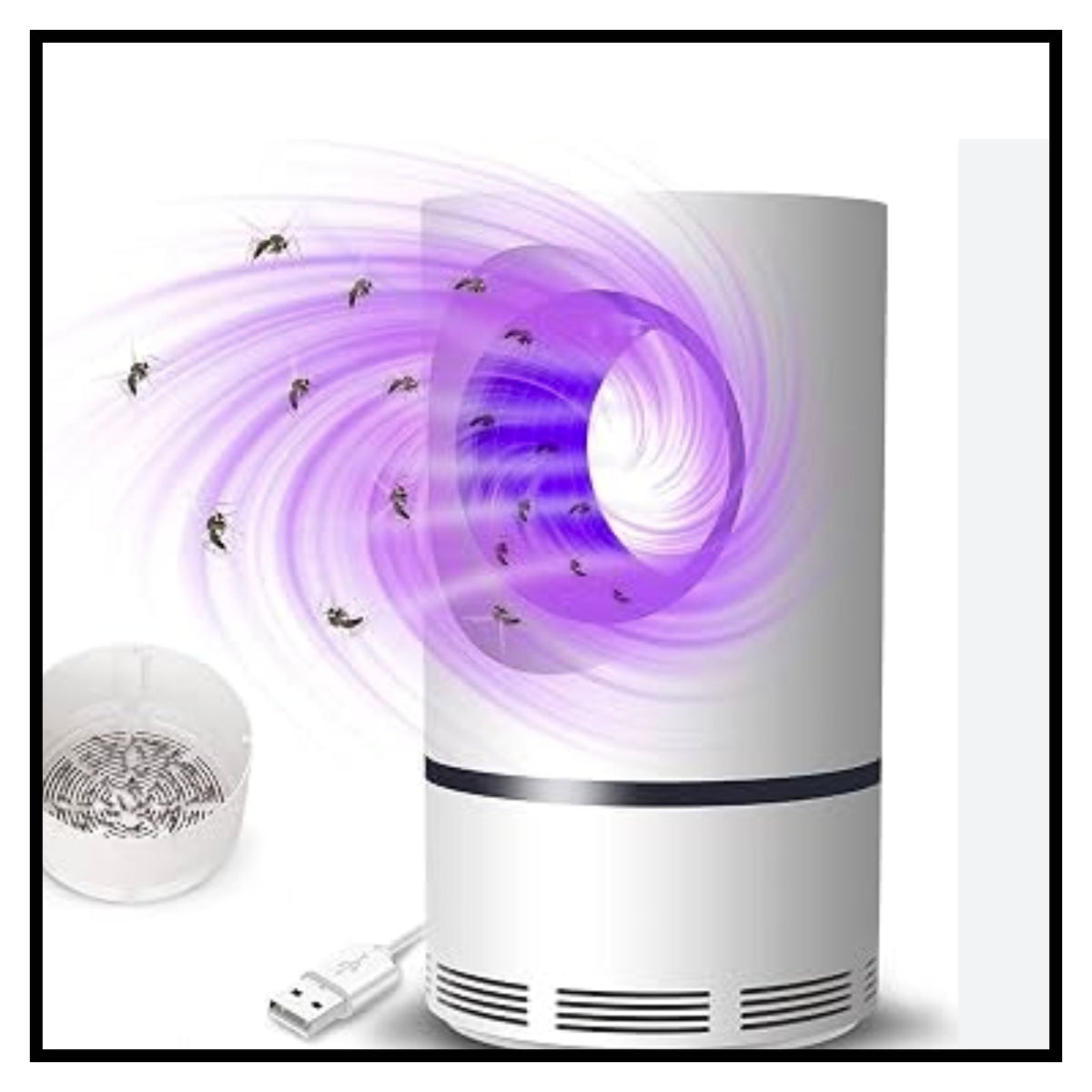 White mosquito killer lamp light wave trapping suction lamp with purple light effect