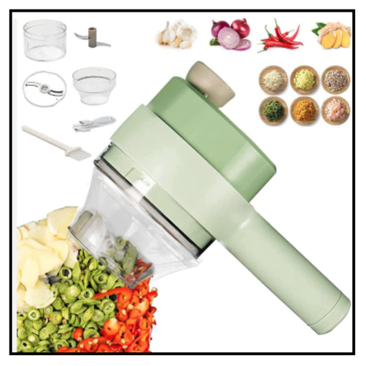 Portable electric vegetable cutter set for chopping