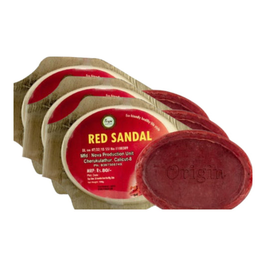 red sandal 150gm pala coconut oil handmade natural pure soap pack of 3 traditional skincare