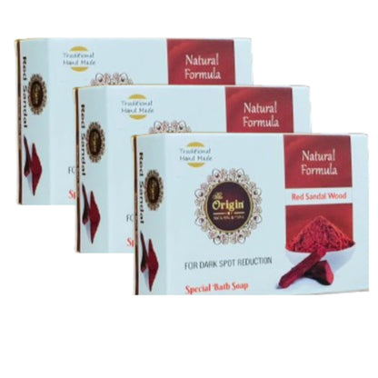red sandal wood 75gm coconut oil handmade natural pure soap pack of 3 dark spot