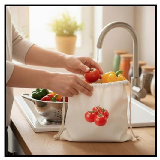 Reusable vegetable storage bags for fridge eco friendly washable cloth bags