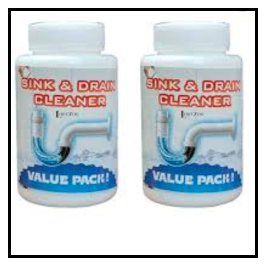 Powerful Sink and Drain Blockage Cleaner Powder Pack of 2 Value Pack for kitchen and bathroom drains