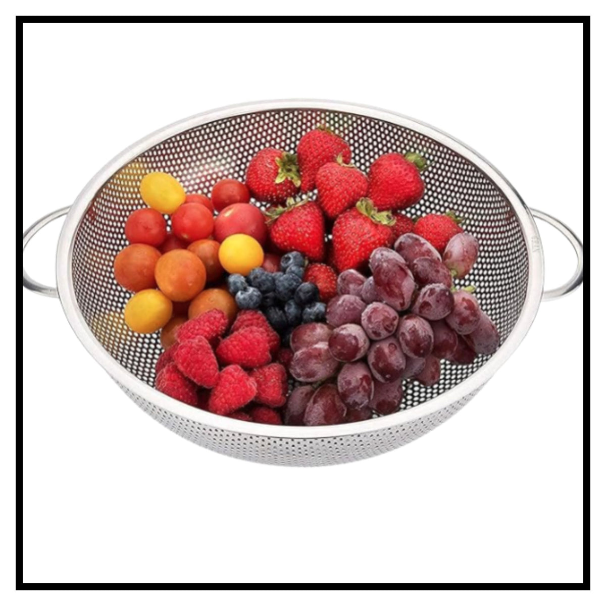 Stainless steel kitchen colander strainer for fruits vegetables rice pasta