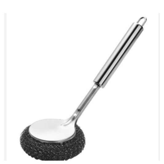stainless steel long handle scrubber pack of 2 kitchen cleaning brush for utensils sink
