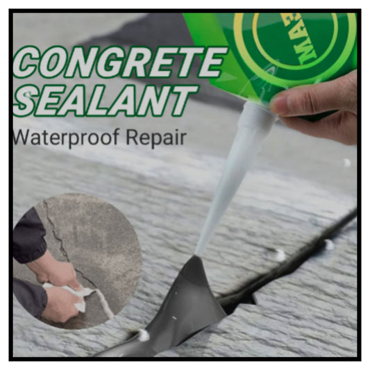 Concrete sealant being applied to cracked concrete surface waterproof repair