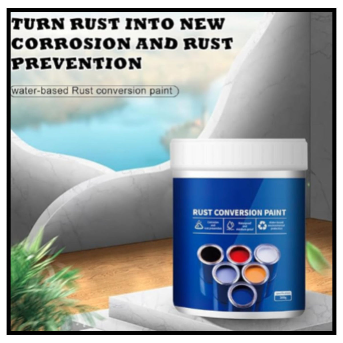 Weatherproof rust converter paint pack of 2 water based anti rust metallic primer